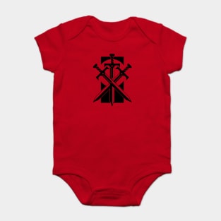 Crossed Swords - Original Logo Banner Sigil - Dark Design for Light Backgrounds Baby Bodysuit